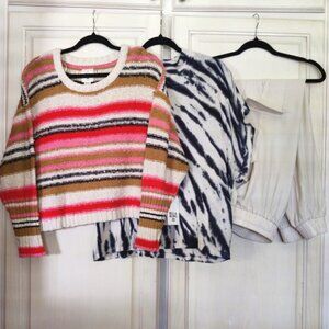 Pinch Silky Cargo Joggers, Billabong Striped Sweater & YFB Top Bundle of 3, SZ L